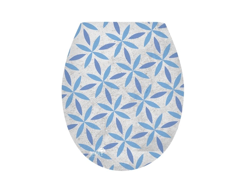 מושב אסלה הידרואלי שליפה מהירה "פרחים" | מידות 373X447 מ"מ