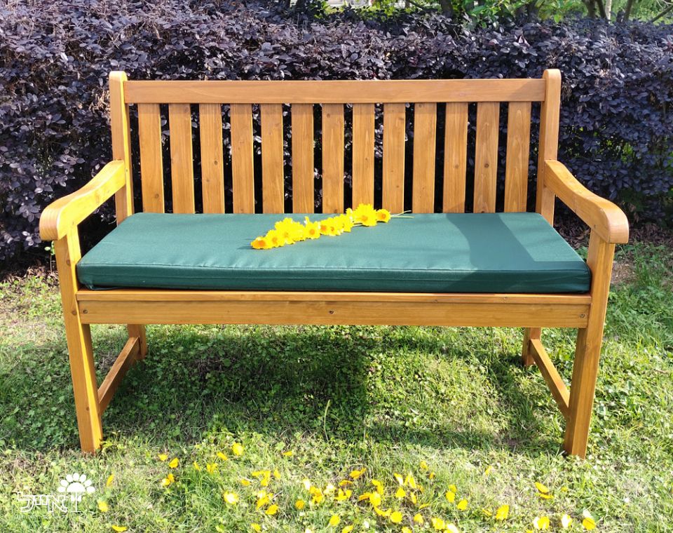 ספסל עץ עם מושב מרופד | 120X87 | ריפוד ירוק | דגם G-1001