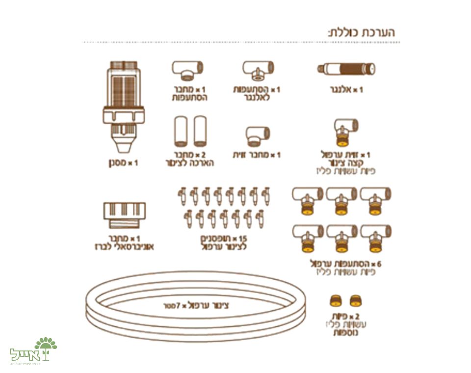 ערכת ערפול וצינון למרפסת | 5 מתזים