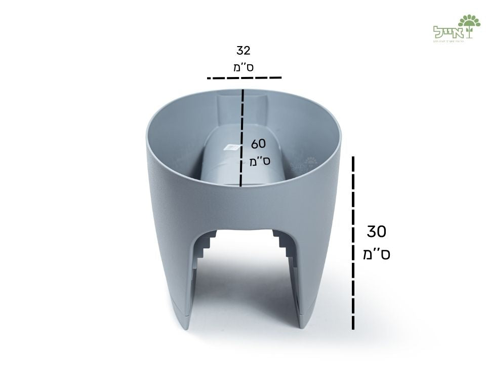 אדנית מעקה | דגם גרינבו | אפור בטון | 60 ס״מ