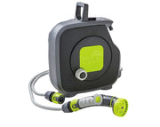 גלגלת השקיה | צבע ירוק | צינור 11.5 מטר | כולל אקדח וחיבורים