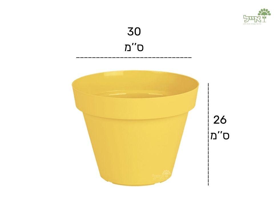 עציץ אביב | צהוב בננה | קוטר 30 ס"מ - משתלת אייל