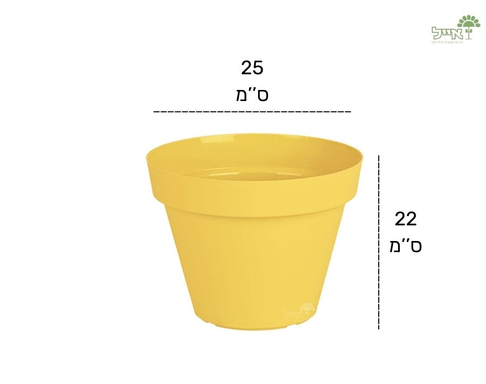 עציץ אביב | צהוב בננה | קוטר 25 ס"מ