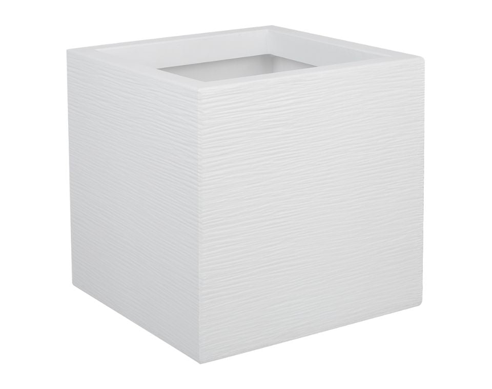 אדנית פסים | מידות 39.5X39.5X39.5 | לבן