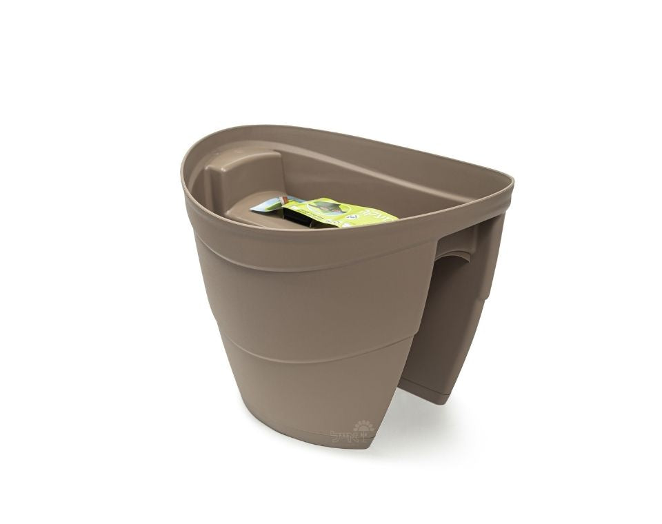 אדנית מעקה | חאקי | דגם לילך | 40 ס״מ