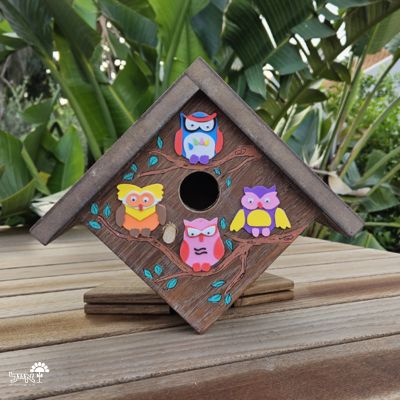 תיבת קינון לציפורים בעבודת אומן | 24X25 | דגם 811 - ינשופים