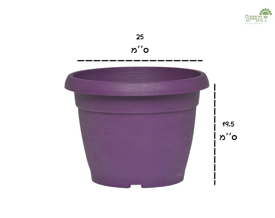 עציץ צבר | סגול | קוטר 25 ס״מ