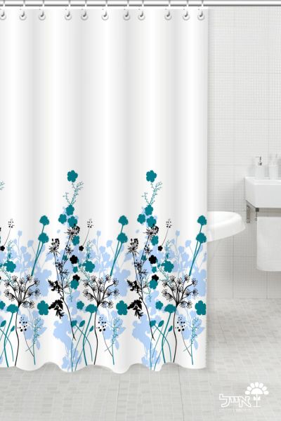 וילון אמבטיה פרחים | מידות 240X180