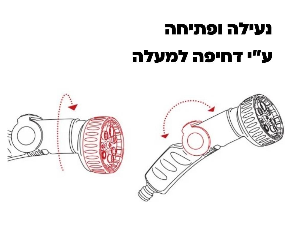 גלגלת השקיה | צבע פוקסיה | צינור 11.5 מטר | כולל אקדח וחיבורים