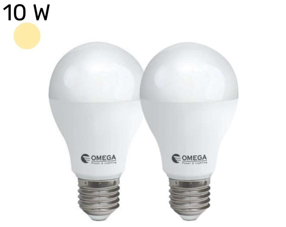 סט 2 נורות לד | 10W | בסיס E27 | אור חם