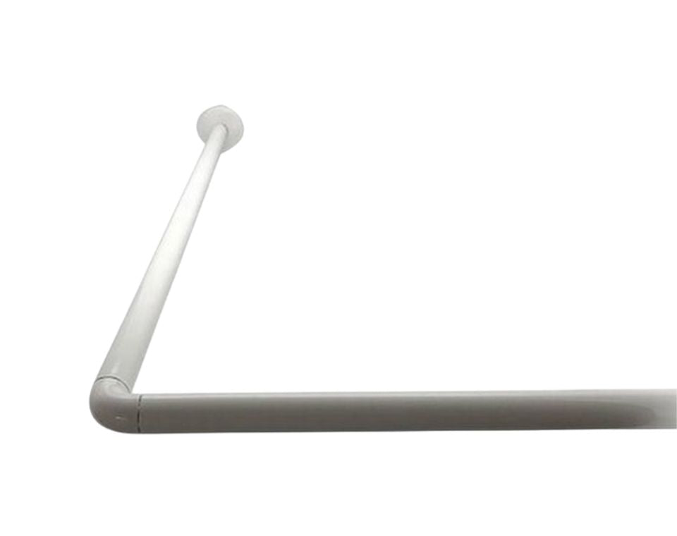 מוט וילון אמבטיה מתכוונן פינה L | מידות 80X80 | לבן