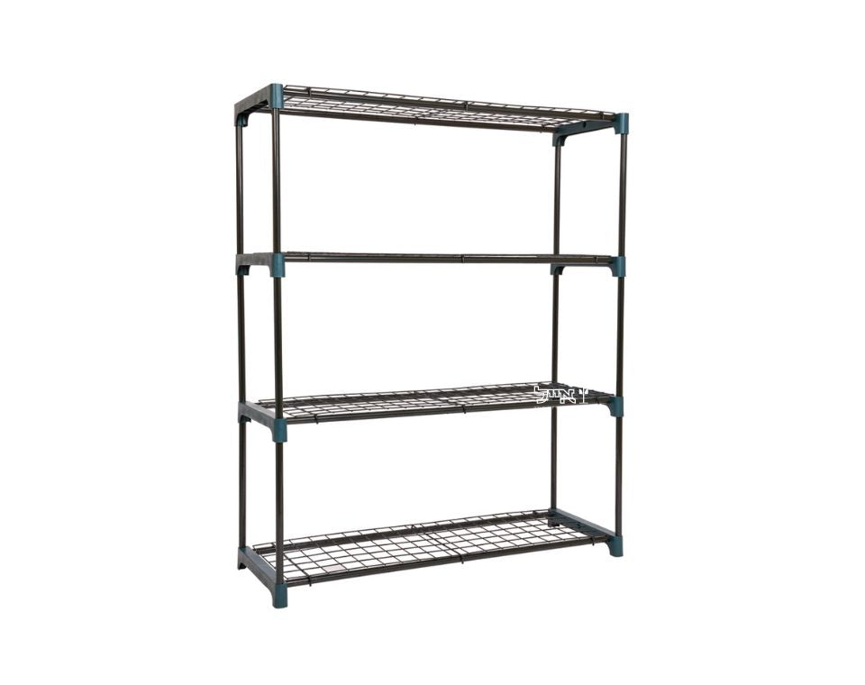 מעמד ברזל כפול לעציצים | 4 קומות | דגם 08907 | 106X90 | שחור-ירוק