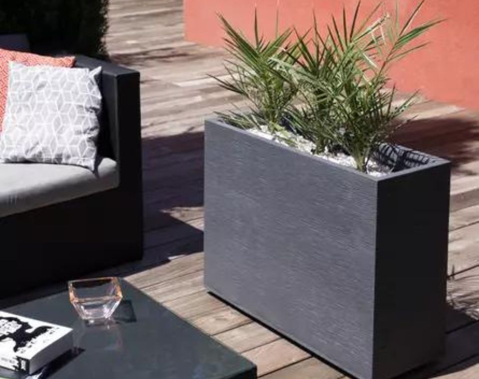 אדנית פסים | 29.5X78.5X60 | לבן