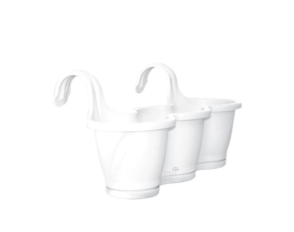 אדנית מעקה שלישיה | לבן | אורך 53 ס״מ