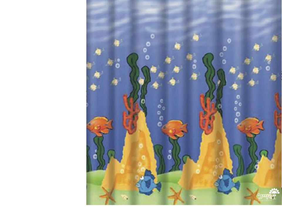 וילון אמבטיה קרקעית ים | מידות 180X180