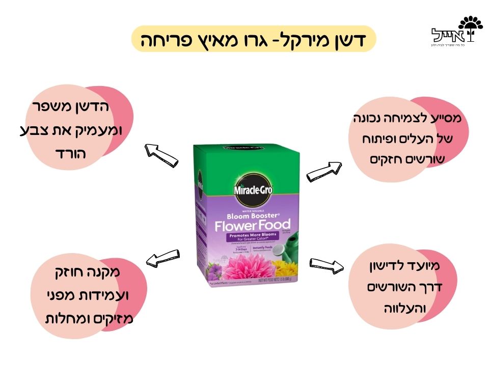 דשן מירקל-גרו מאיץ פריחה | לצמיחה בריאה של צמחי נוי | 675 גרם