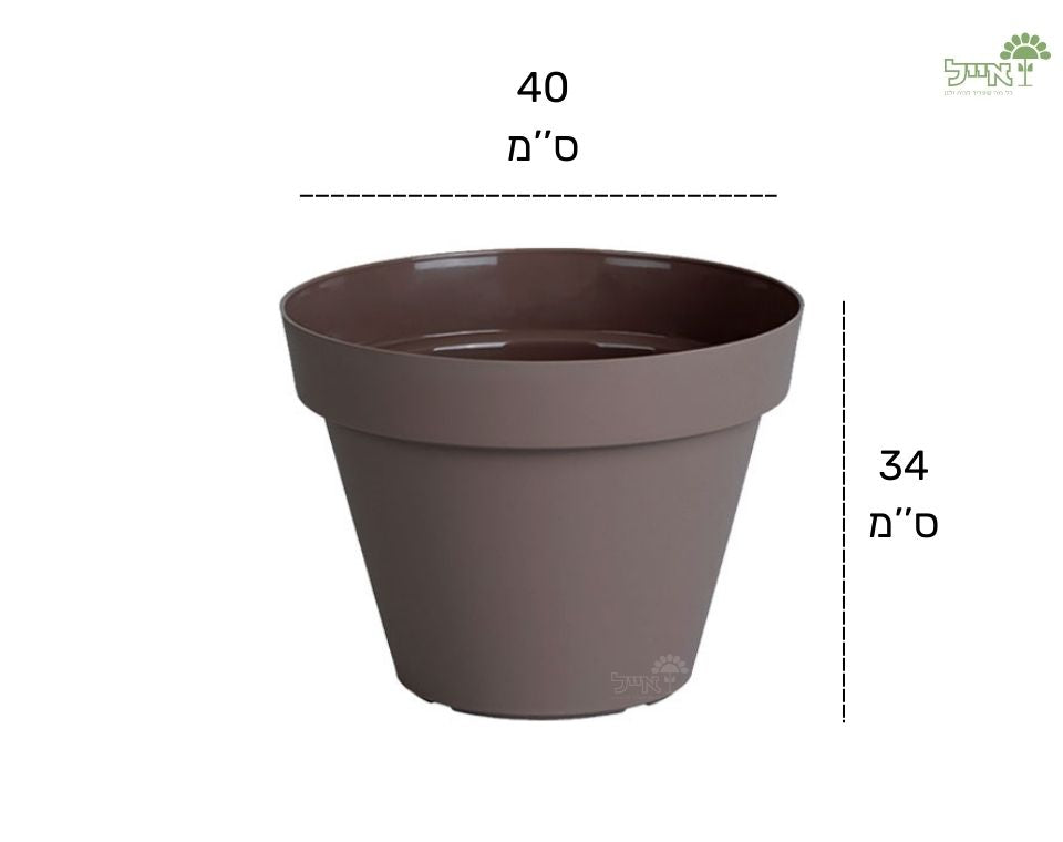 עציץ אביב | חאקי | קוטר 40 ס"מ