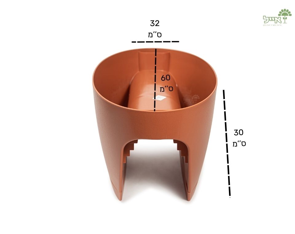 אדנית מעקה | דגם גרינבו | טרקוטה | 60 ס״מ
