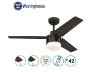 מאוורר תקרה דקורטיבי 42" | דגם Talia | שחור | כולל גוף תאורה מובנה