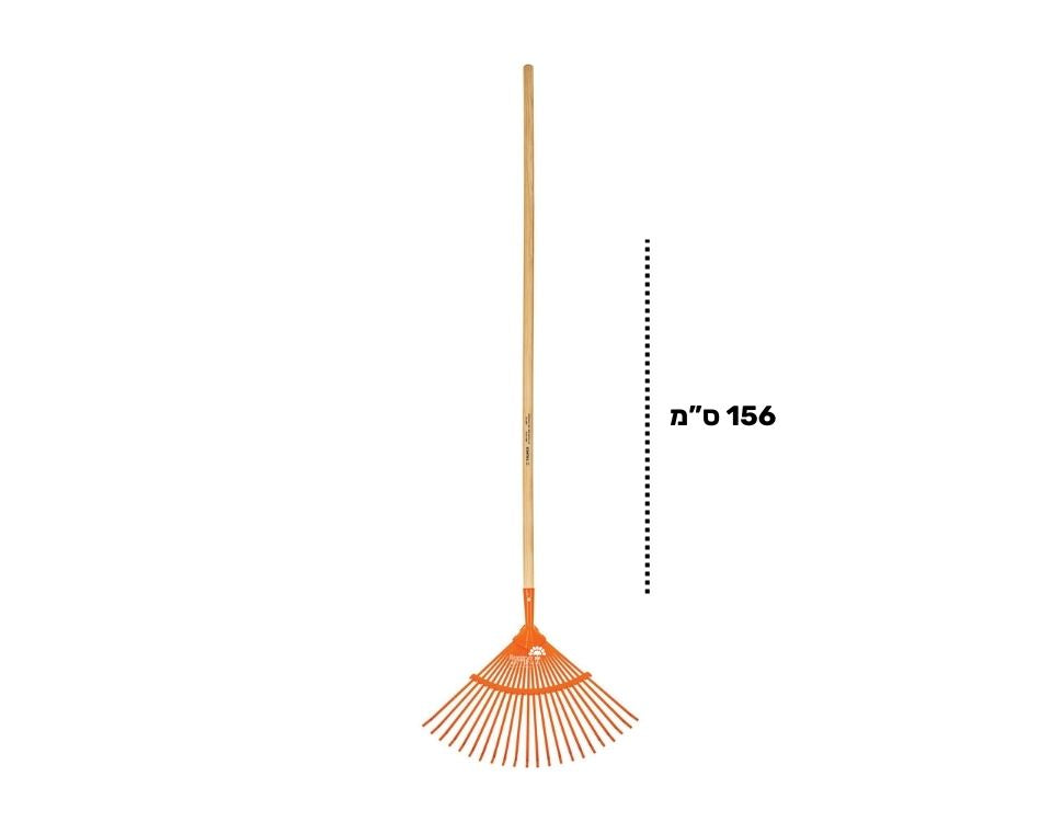 מגרפת דשא מתכת 22 שיניים ידית עץ | TRUPER