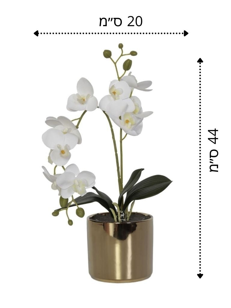 עץ סחלב מלאכותי | כולל כד זהב