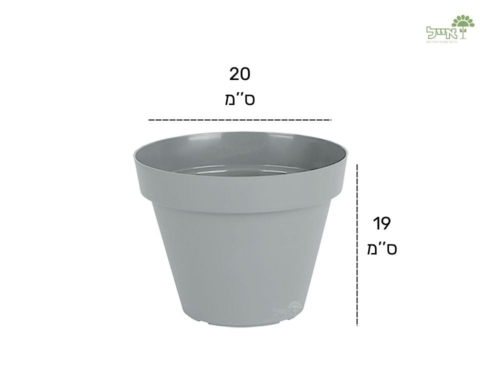 עציץ אביב | אפור בהיר | קוטר 20 ס"מ