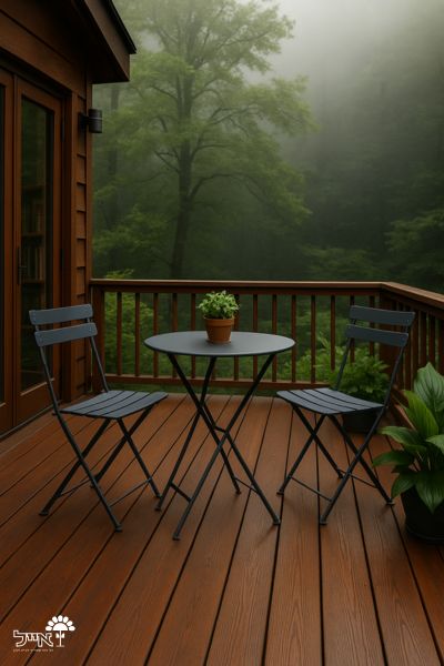 סט ביסטרו זוגי לישיבה | 2 כיסאות ושולחן | אפור | דגם GARDEN