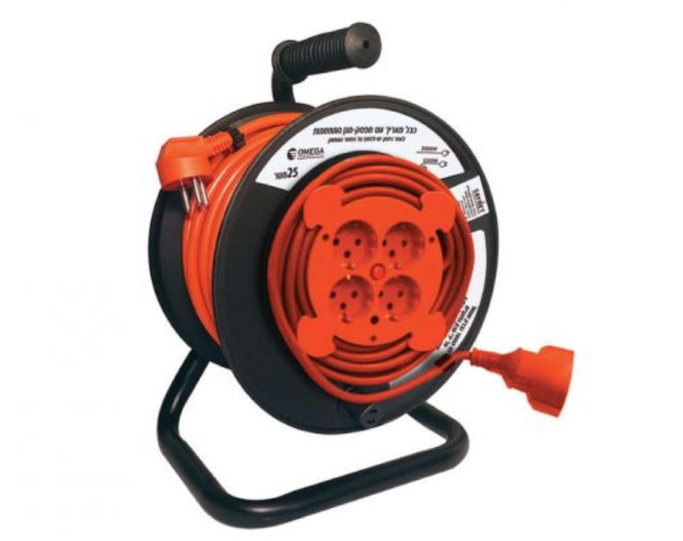 תוף מתח (סולם) | 50 מטר | 4 שקעים | 3X1.5