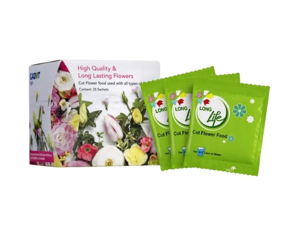 תוסף להארכת חיי פרחים באגרטל בקופסא מהודרת | לונג לייף | 25 יחידות
