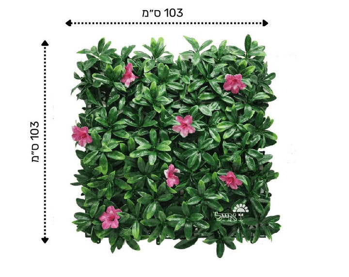 קיר ירוק מתכוונן - פרחים ורודים | 50/50 ס״מ