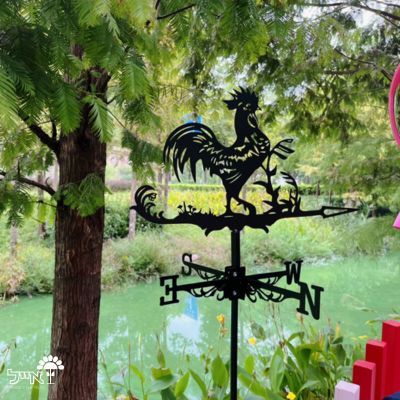 שבשבת רוחות עם דמות תרנגול מברזל | שחור - משתלת אייל