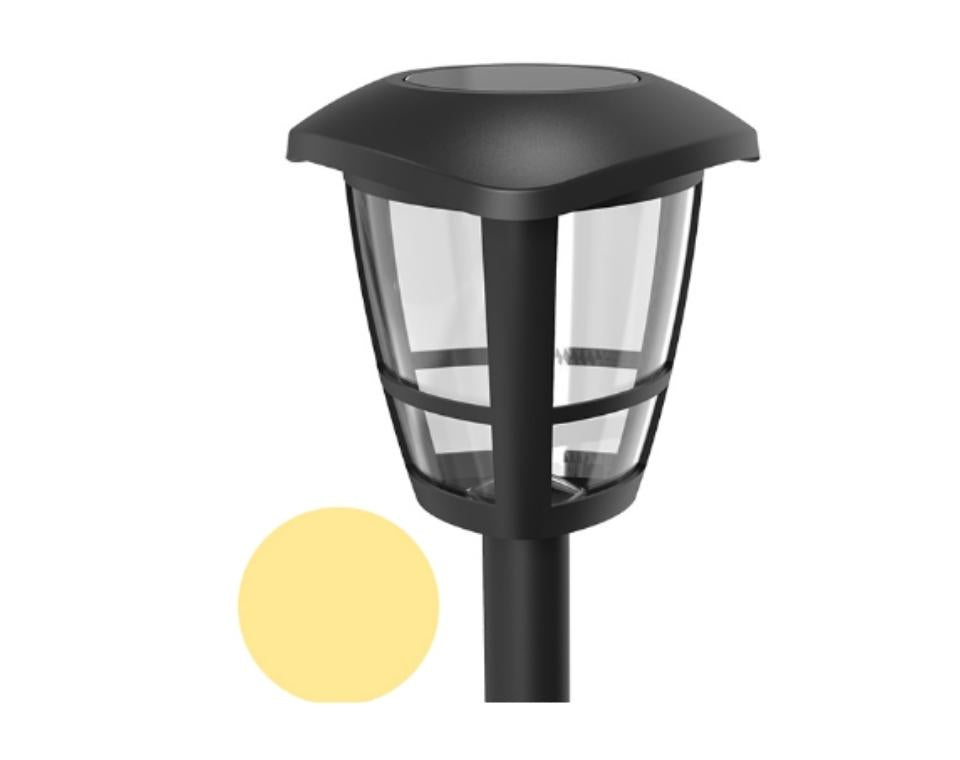 עמוד תאורה סולארי אור צהוב חם | דגם דאבלין