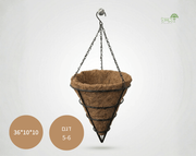 עציץ תלוי כובע קוקוס סיני | גובה 36 ס״מ