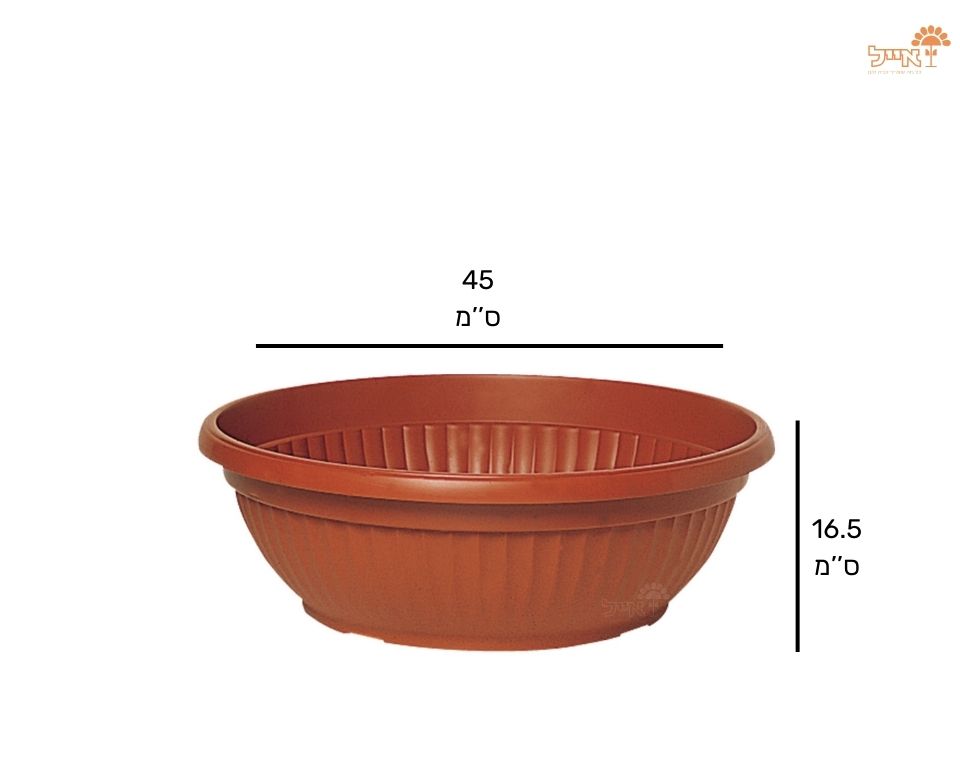 קערה דמוי חרס פסים | טרקוטה | קוטר 45 ס״מ