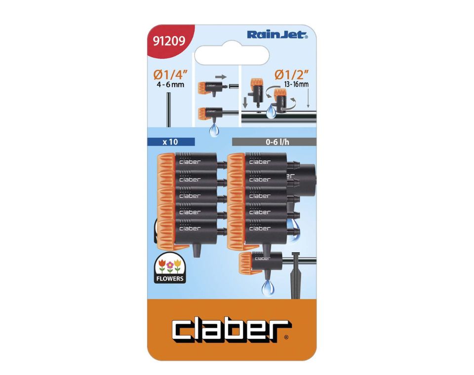 טפטפת מווסתת | 0-6 ליטר לשעה | 91209 | מארז 10 יחידות